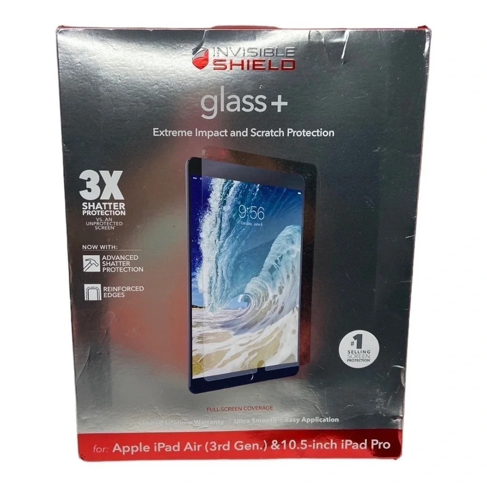 ZAGG iPad Air 3rd Gen & Pro 10.5” Screen Protector InvisibleShield Glass+ New